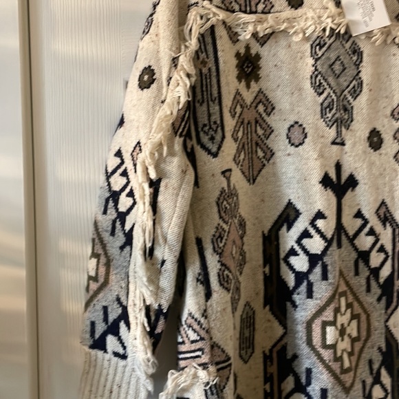 RARE chaser tapestry jacquard fringed cardigan - Picture 8 of 9